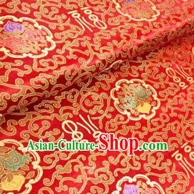 Top Grade Classical Pattern Red Brocade Chinese Traditional Garment Fabric Qipao Satin Material Drapery