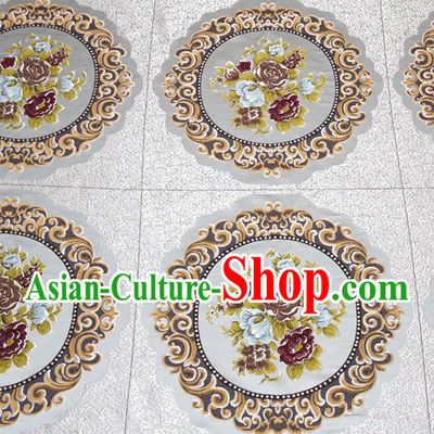 Top Grade Classical Flowers Pattern Blue Brocade Chinese Traditional Garment Fabric Cushion Satin Material Drapery