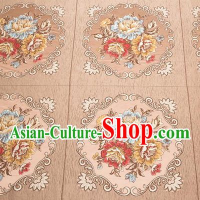 Top Grade Classical Flowers Pattern Bronze Brocade Chinese Traditional Garment Fabric Cushion Satin Material Drapery