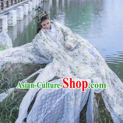 Chinese Ancient Cosplay Peri Princess Costumes Traditional Swordswoman Embroidered Hanfu Dress for Women