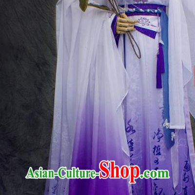 Chinese Ancient Peri Purple Costumes Traditional Cosplay Nobility Lady Hanfu Clothing for Women