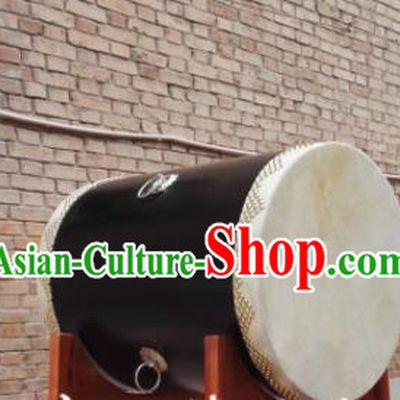 Chinese Traditional Handmade Drums Folk Dance Black Wood Drum Cowhide Drums