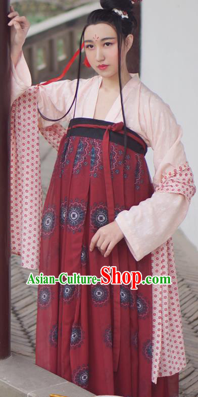 Chinese Ancient Palace Lady Hanfu Han Dynasty Imperial Concubine Queen Embroidered Historical Costumes