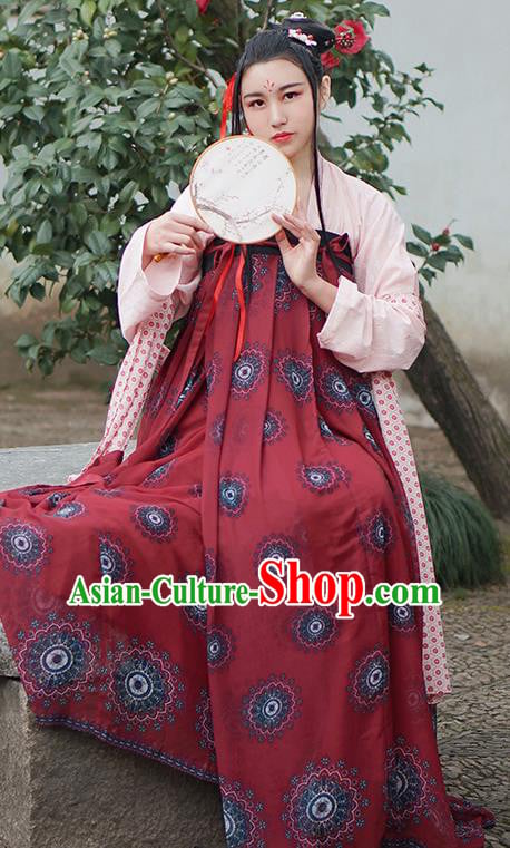 Chinese Ancient Palace Lady Hanfu Han Dynasty Imperial Concubine Queen Embroidered Historical Costumes