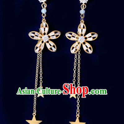 Top Grade Handmade Baroque Crystal Flower Earrings Bride Jewelry Accessories for Women