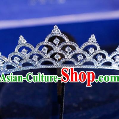 Top Grade Handmade Bride Zircon Royal Crown Baroque Princess Hair Accessories for Women