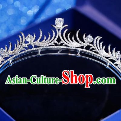 Top Grade Handmade Zircon Royal Crown Baroque Princess Hair Accessories for Women