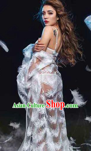 Top Grade Catwalks Costume Brazilian Carnival Feather Trailing Full Dress for Women Top Grade Catwalks Costume Brazilian Carnival Feather Trailing Full Dress for Women