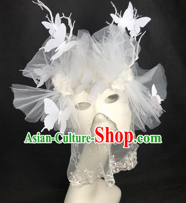 Halloween Exaggerated Accessories Catwalks Butterfly Veil Masks for Women Halloween Exaggerated Accessories Catwalks Butterfly Veil Masks for Women