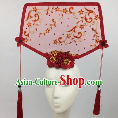 Chinese Traditional Catwalks Exaggerated Headdress Palace Red Hair Accessories for Women