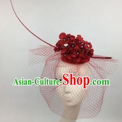 Top Grade Halloween Catwalks Red Flowers Top Hat Brazilian Carnival Headdress for Women