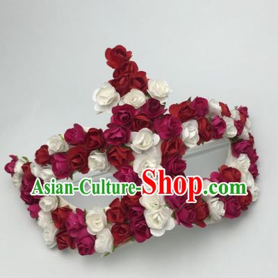 Halloween Exaggerated Accessories Catwalks Roses Masks for Women