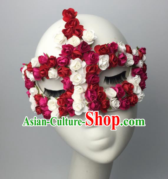 Halloween Exaggerated Accessories Catwalks Roses Masks for Women Halloween Exaggerated Accessories Catwalks Roses Masks for Women