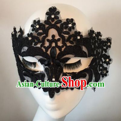 Halloween Exaggerated Accessories Catwalks Black Masks for Women