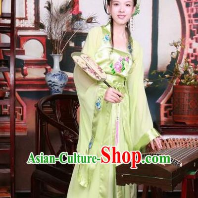 Ancient Chinese Peri Green Costumes Traditional Tang Dynasty Palace Princess Hanfu Dress for Women