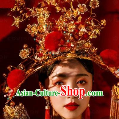 Chinese Traditional Ancient Bride Phoenix Coronet Palace Wedding Hair Accessories for Women