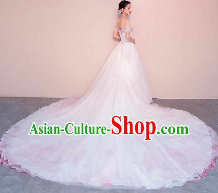 Top Grade Customized Wedding Dress Bride Trailing Full Dress for Women Top Grade Customized Wedding Dress Bride Trailing Full Dress for Women