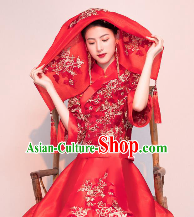 Chinese Traditional Xiuhe Suits Ancient Bride Embroidered Wedding Dress for Women Chinese Traditional Xiuhe Suits Ancient Bride Embroidered Wedding Dress for Women