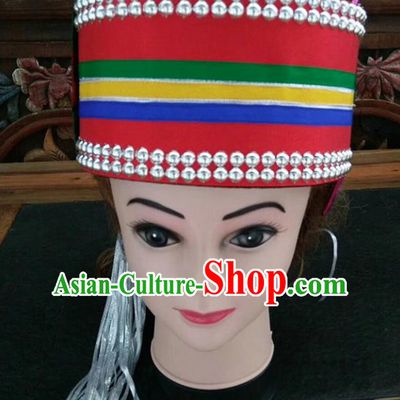 Chinese Traditional National Hat Ethnic Yi Nationality Bride Hat for Women