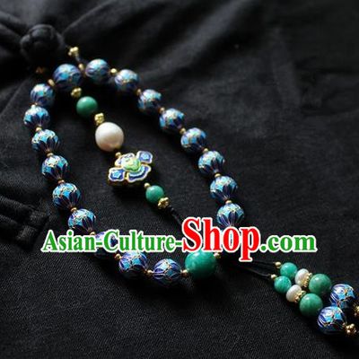 Asian Chinese Traditional Jewelry Accessories Ancient Hanfu Blueing Bracelet for Women