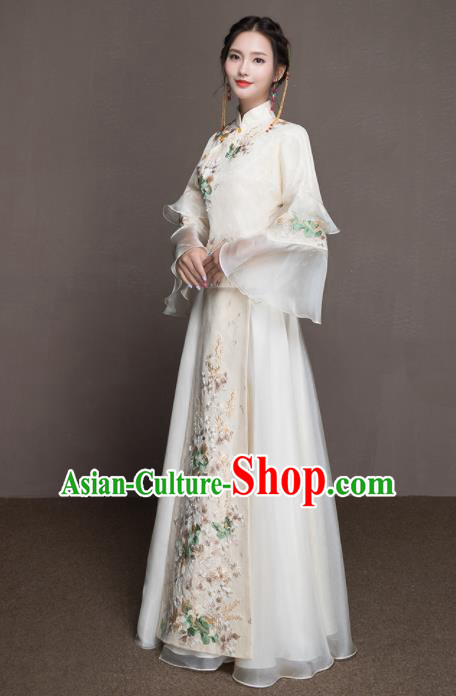 Chinese Traditional Wedding Costumes Ancient Bride Embroidered White Dress for Women Chinese Traditional Wedding Costumes Ancient Bride Embroidered White Dress for Women