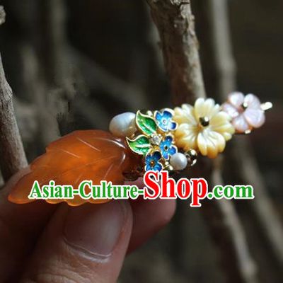 Asian Chinese Traditional Hanfu Cloisonne Hair Claw Ancient Palace Hairpins for Women