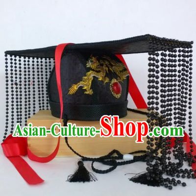 Chinese Traditional Hanfu Headdress Ancient Han Dynasty Emperor Black Hat for Men