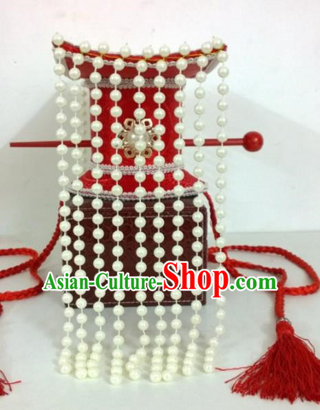 Chinese Traditional Hanfu Headdress Ancient Qin Dynasty Emperor Red Hat for Men Chinese Traditional Hanfu Headdress Ancient Qin Dynasty Emperor Red Hat for Men
