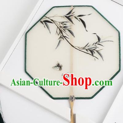 Traditional Chinese Crafts Palace Fans Silk Round Fans Ancient Princess Embroidered Bamboo Fan for Women