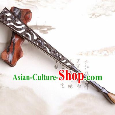 Chinese Traditional Crafts African Blackwood Folding Fans Paper Fans Accordion Fan