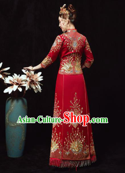 Chinese Traditional Wedding Costumes Xiuhe Suits Ancient Bride Embroidered Dress for Women Chinese Traditional Wedding Costumes Xiuhe Suits Ancient Bride Embroidered Dress for Women