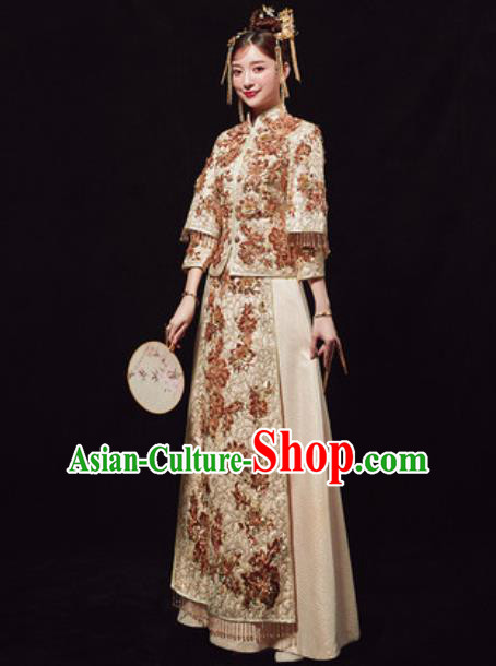 Chinese Traditional Wedding Costumes Embroidered Xiuhe Suits Ancient Bride Dress for Women Chinese Traditional Wedding Costumes Embroidered Xiuhe Suits Ancient Bride Dress for Women