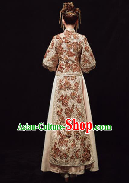 Chinese Traditional Wedding Costumes Embroidered Xiuhe Suits Ancient Bride Dress for Women Chinese Traditional Wedding Costumes Embroidered Xiuhe Suits Ancient Bride Dress for Women