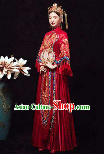 Traditional Chinese Wedding Phoenix Costumes Ancient Bride Embroidered Dress for Women Traditional Chinese Wedding Phoenix Costumes Ancient Bride Embroidered Dress for Women