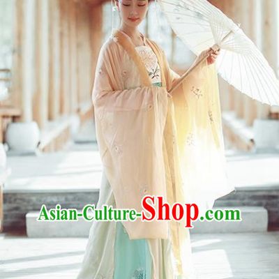 Chinese Ancient Imperial Consort Hanfu Dress Traditional Tang Dynasty Royal Embroidered Costumes for Women