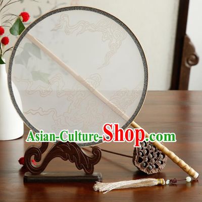 Chinese Traditional Palace Fans Hanfu Round Fans Ancient Silk Fan for Women