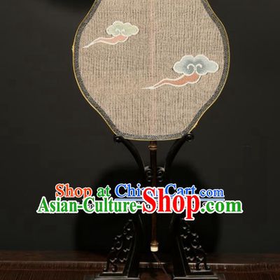 Chinese Ancient Princess Palace Fan Traditional Hanfu Weaving Clouds Silk Fans for Women