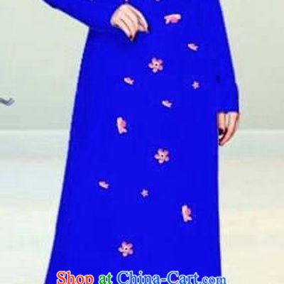 Asian Vietnam Traditional Royalblue Cheongsam Vietnamese Classical Ao Dai Qipao Dress for Women