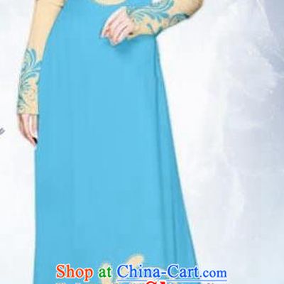 Asian Traditional Vietnam Female Costume Vietnamese Bride Light Blue Ao Dai Cheongsam for Women