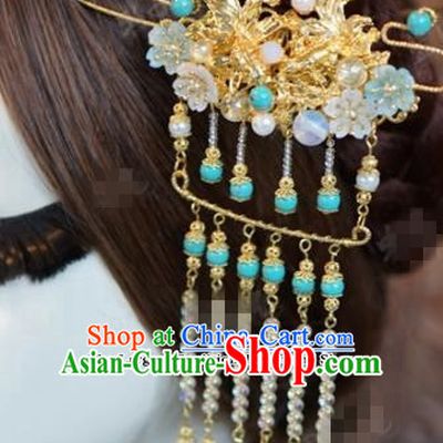 Chinese Ancient Hair Jewelry Accessories Queen Tassel Hairpins Hair Stick for Women