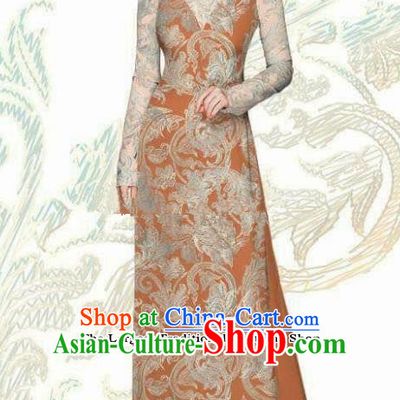 Vietnam Traditional Bride Costume Vietnamese Ao Dai Qipao Dress Cheongsam for Women