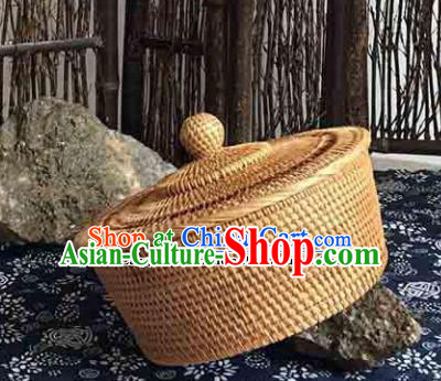 Asian Vietnamese Traditional Craft Rattan Bag Straw Plaited Storage Box Asian Vietnamese Traditional Craft Rattan Bag Straw Plaited Storage Box