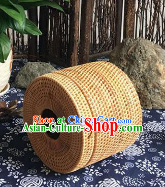 Asian Vietnamese Traditional Craft Rattan Basket Straw Plaited Paper Suction Box Asian Vietnamese Traditional Craft Rattan Basket Straw Plaited Paper Suction Box