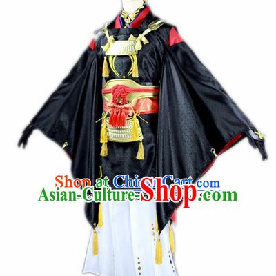 Chinese Traditional Cosplay Nobility Childe Knight Black Costumes Ancient Swordsman Clothing for Men