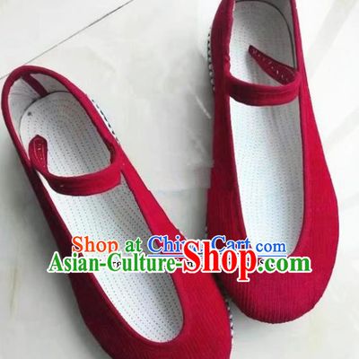 Chinese Traditional Hanfu Shoes Red Shoes Handmade Cloth Shoes for Women