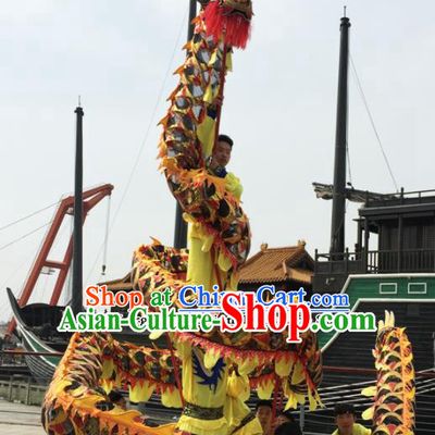Chinese Folk Dance Dragon Dance Competition Black Dragon Head Traditional Dragon Dance Costumes Complete Set for Adult