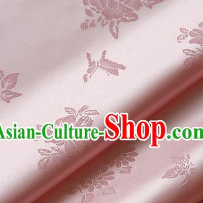 Traditional Asian Classical Cloth Drapery Pink Brocade Korean Hanbok Palace Satin Silk Fabric