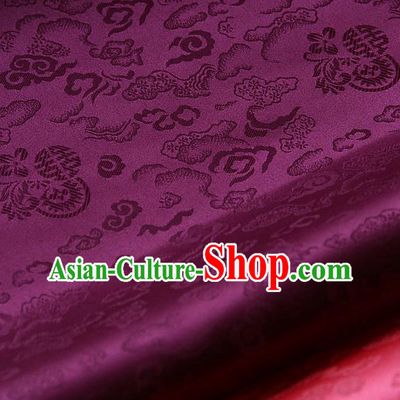 Traditional Asian Classical Cloth Drapery Purple Brocade Korean Hanbok Palace Satin Silk Fabric