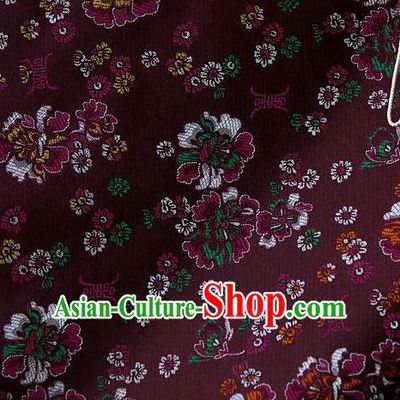 Traditional Asian Classical Pattern Cloth Drapery Amaranth Brocade Korean Hanbok Palace Satin Silk Fabric