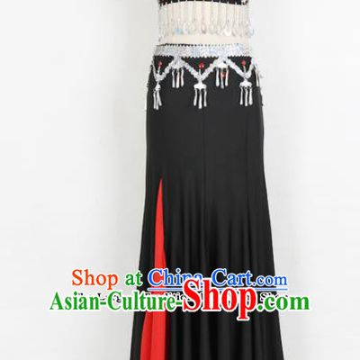 Chinese Ethnic Minority Pavane Dress Traditional Dai Nationality Folk Dance Costume for Women